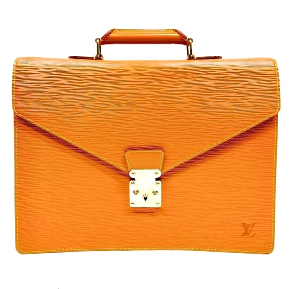 LOUIS VUITTON LV Cipango Gold EPI Leather Top Handle Ambassador Business Bag - Picture 13 of 13